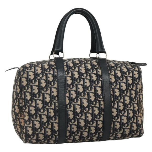 DIOR Trotter Canvas Hand Bag Navy Silver - Picture 1 of 12